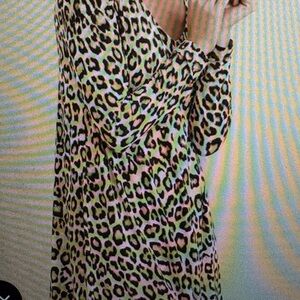 NWT  SOMA +Chico's Tan & Black Animal Print Cool Night Sleepshirt size L